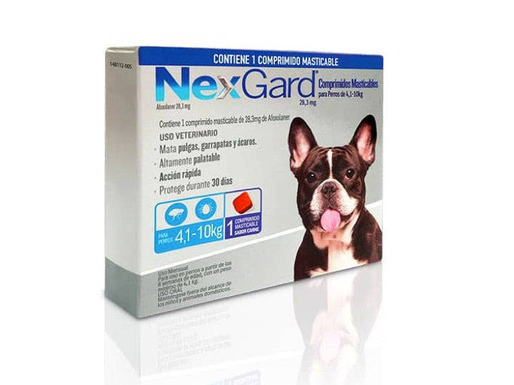 Nexgard Antiparasitario Externo. 3 Comprimidos. Perros de 4.1 a 10 kg.