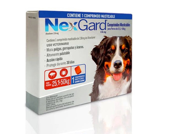 Nexgard Antiparasitario Externo, 3 comprimidos. Perros de 25.1 hasta 50K.