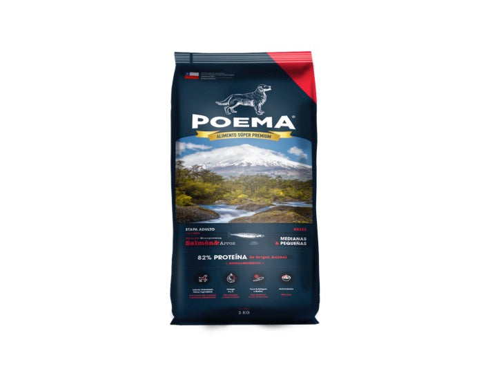 Poema Hipoalergénico, Salmón y Arroz. Adulto, 3 kilos.