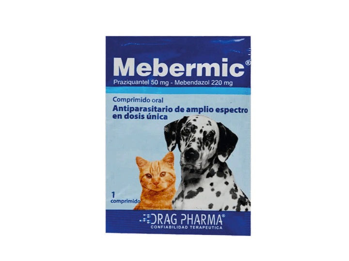 Mebermic, Antiparasitario. Perros y Gatos 1 Comprimido.