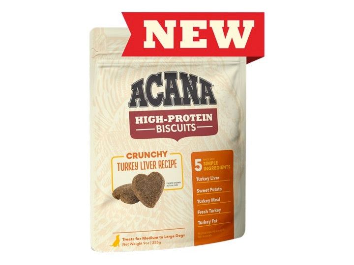 ACANA HIGH-PROTEIN BISCUITS, CRUNCHY TURKEY LIVER RECIPE - SMALL BREEDS