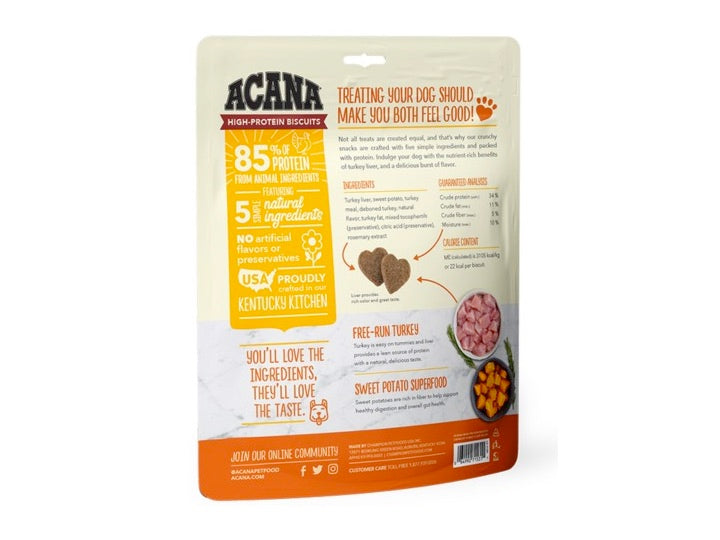 ACANA HIGH-PROTEIN BISCUITS, CRUNCHY TURKEY LIVER RECIPE - SMALL BREEDS