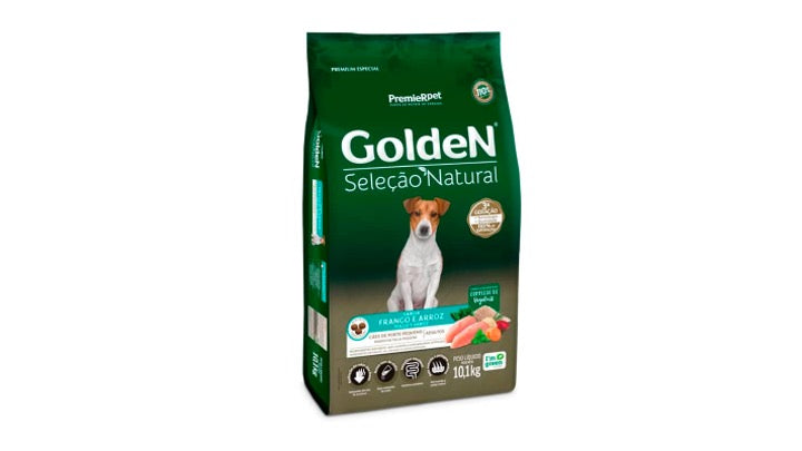 GoldeN® Selección Natural Perros Adultos Razas Pequeñas. Sabor Pollo, Calabaza y Romero. 10,1 Kilos.