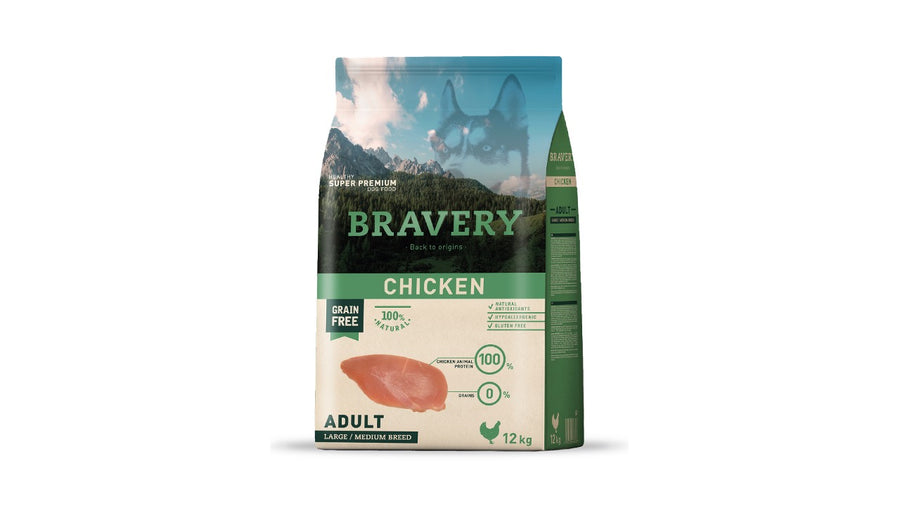 BRAVERY CHICKEN ADULT LARGE/MEDIUM BREEDS 12 KG