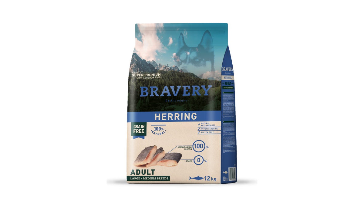 BRAVERY SENIOR HERRING ADULT LARGE/MEDIUM BREEDS 12 KG