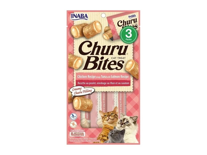 CHURU BITES, POLLO ATUN Y SALMON.