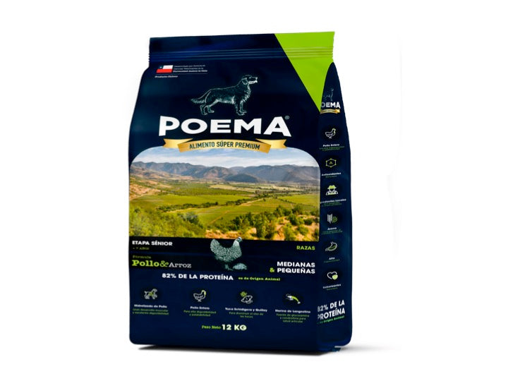 Poema Pollo y Arroz. Senior, 12 Kilos.