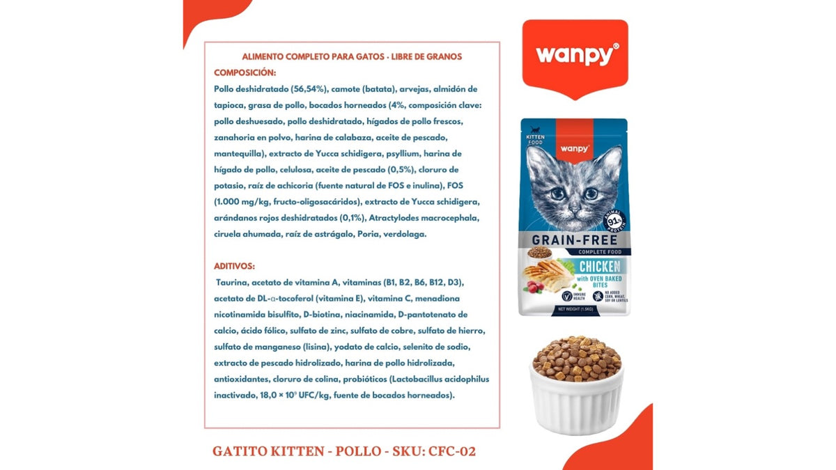 Wanpy Kitten Chicken 1.5 KG