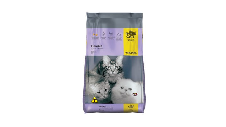 THREE CATS, GATITOS. SABOR CARNE. 10.1 KILOS.