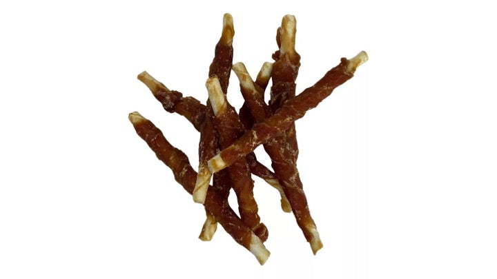 PALITO CARNAZA ENVUELTO EN CARNE DE PATO, 100 GRAMOS. TASTY FARM.