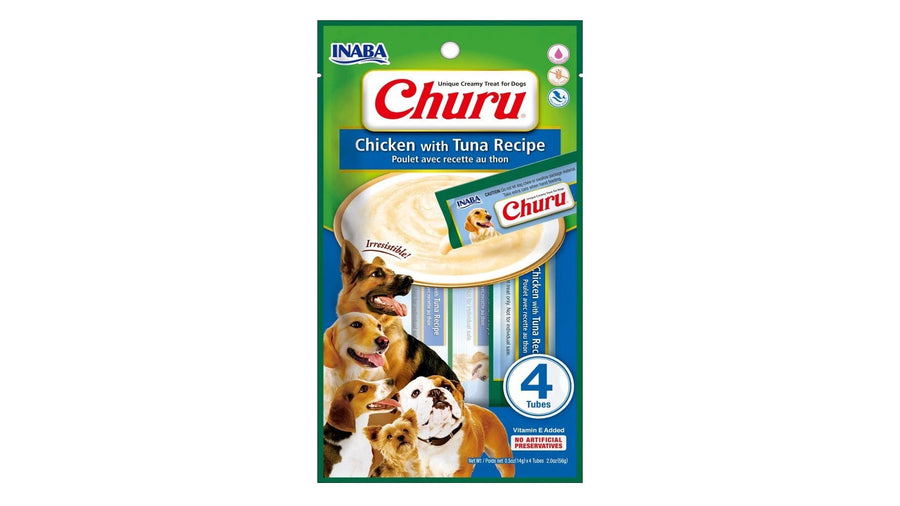 CHURU POLLO CON ATUN, 56 GRAMOS.