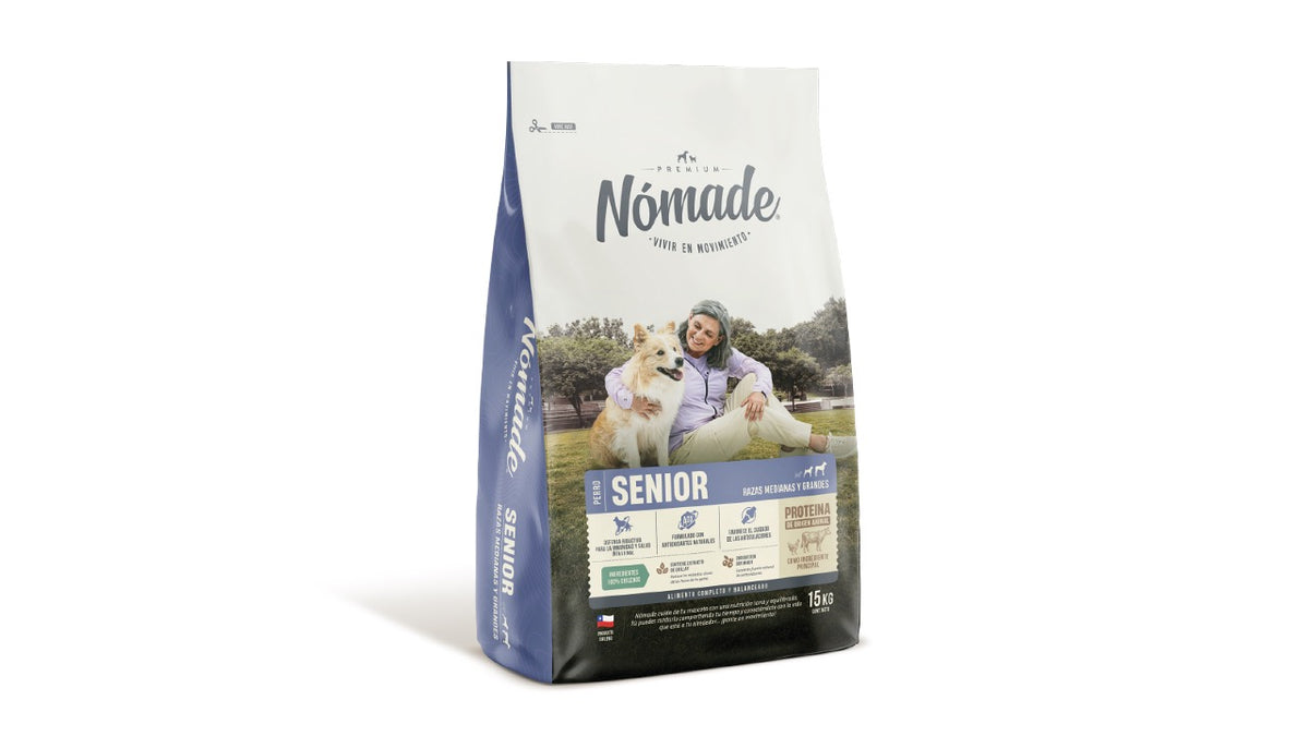 NOMADE SENIOR RAZAS MEDIANAS Y GRANDES. 15 KILOS.