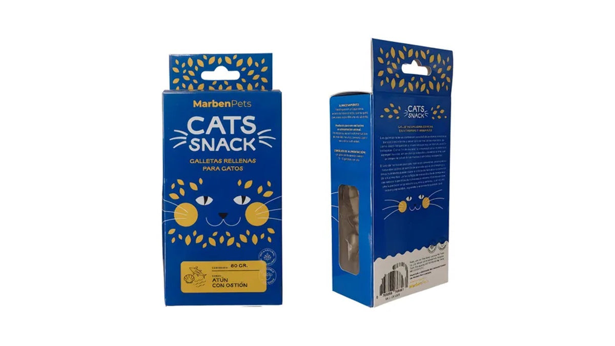 GALLETAS CATS SNACK, SABOR ATUN CON OSTION.