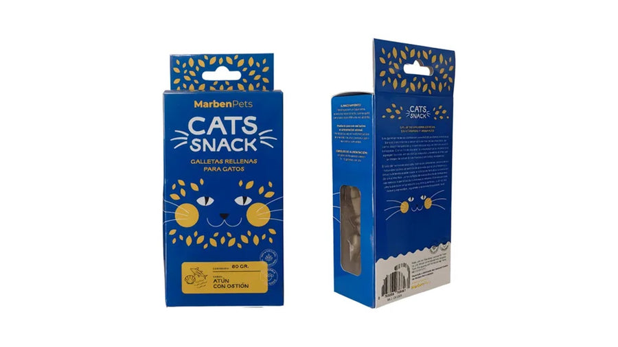 GALLETAS CATS SNACK, SABOR ATUN CON OSTION.
