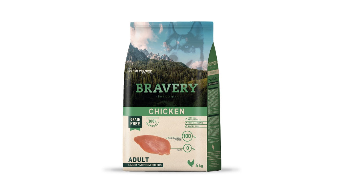 BRAVERY CHICKEN ADULT LARGE/MEDIUM BREEDS 4 KG