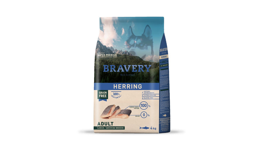 BRAVERY SENIOR HERRING ADULT LARGE/MEDIUM BREEDS 4 KG