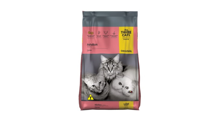 THREE CATS, GATOS CASTRADOS CARNE. 10.1 KILOS.