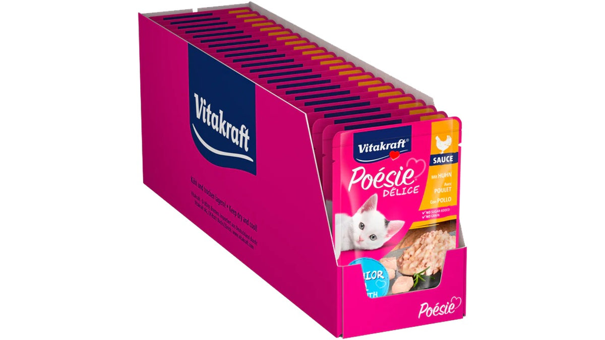 VITAKRAFT SACHET POESIE DELICE POLLO JUNIOR. 85 GRAMOS.