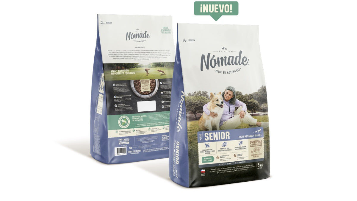 NOMADE SENIOR RAZAS MEDIANAS Y GRANDES. 15 KILOS.