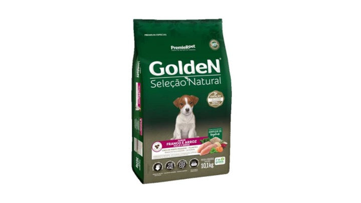 GoldeN® Selección Natural Perros Cachorros Talla Pequeña Mini Bits Pollo y Arroz. 3 kilos.