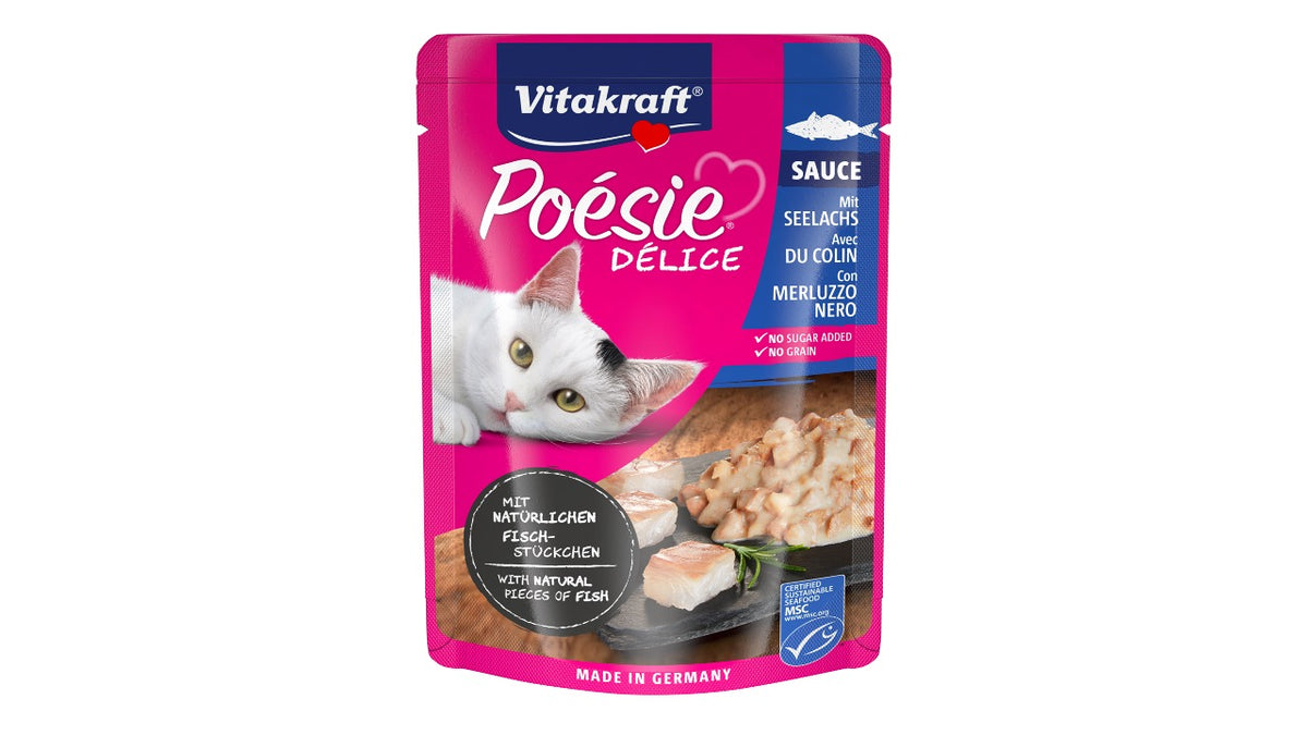 VITAKRAFT POESIE DELICE MERLUZA. 85 GRAMOS.