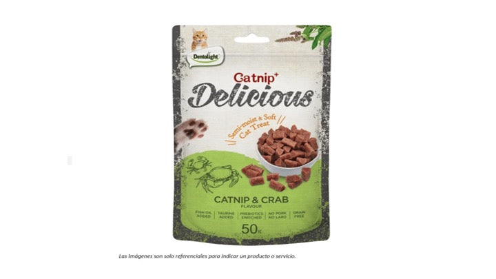 SNACK DELICIOUS CATNIP y CANGREJO, LIBRE DE GRANOS.