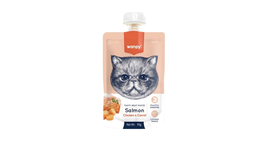 WANPY TASTY MEAT PASTE SALMON. 90 GRAMOS.