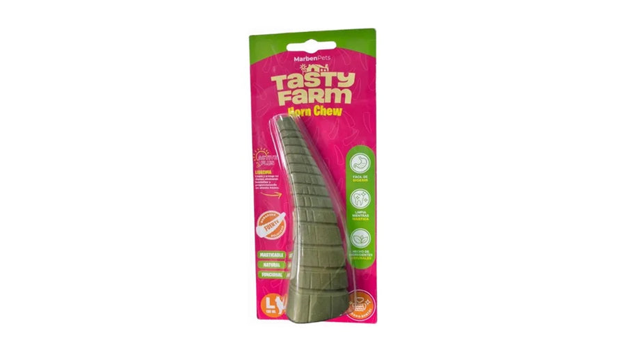 CUERNO VACA MASTICABLE TALLA L, CUIDADO DENTAL. TASTY FARM.
