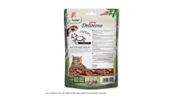 SNACK DELICIOUS CATNIP y CANGREJO, LIBRE DE GRANOS.