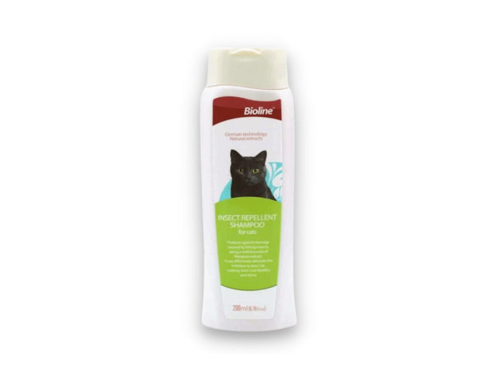 Shampoo Gatos Bioline, Repelente de Pulgas.