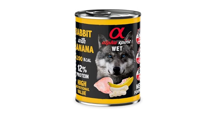 ALPHA SPIRIT, CONEJO CON BANANA. 400G.