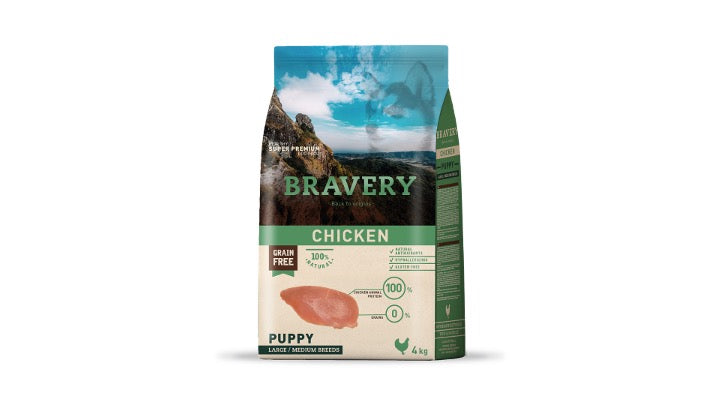 BRAVERY CHICKEN PUPPY LARGE/MEDIUM BREEDS 4 KG