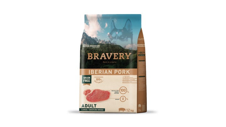 BRAVERY IBERIAN PORK ADULT LARGE/MEDIUM BREEDS 12 KG