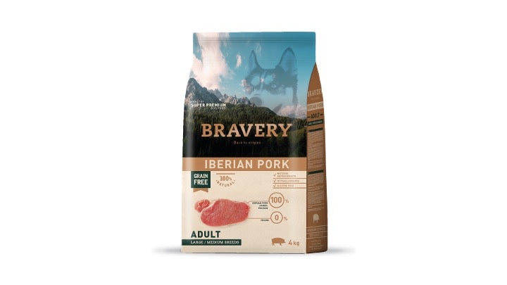 BRAVERY IBERIAN PORK ADULT LARGE/MEDIUM BREEDS 4 KG