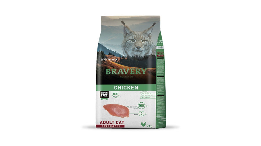BRAVERY CHICKEN ADULT CAT STERILIZED 2 KILOS