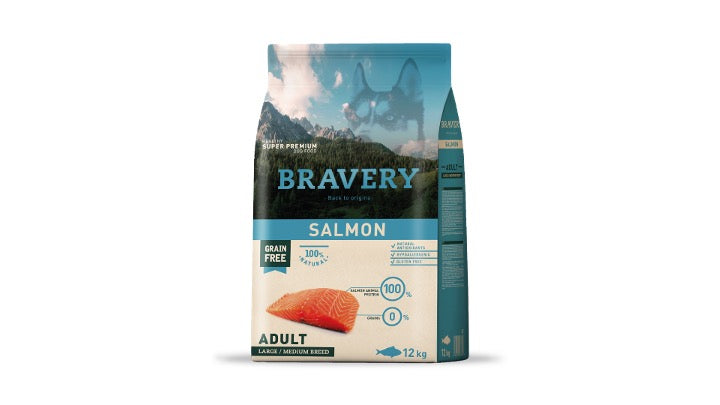 BRAVERY SALMON ADULT LARGE/MEDIUM BREED 12 KG