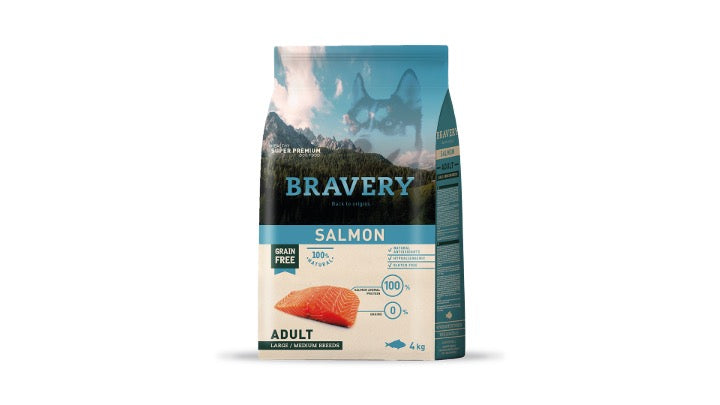 BRAVERY SALMON ADULT LARGE/MEDIUM BREED 4 KG