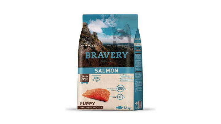 BRAVERY SALMON PUPPY LARGE/MEDIUM BREEDS 12 KG