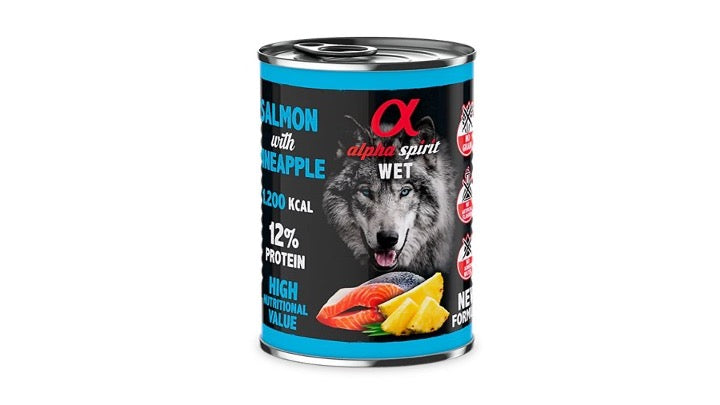 ALPHA SPIRIT, SALMON CON PIÑA. 400G.