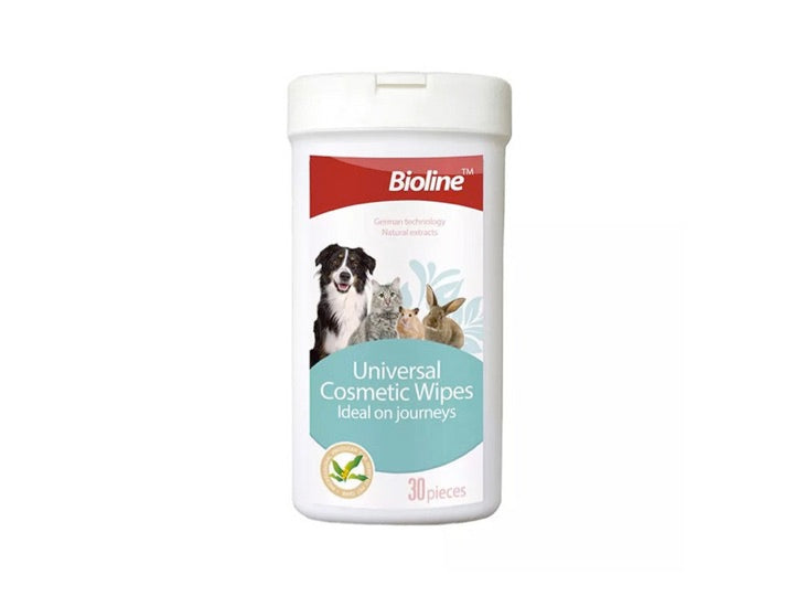 Toallitas Húmedas Bioline para Perros, Gatos y Conejos.
