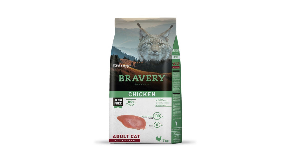 BRAVERY CHICKEN ADULT CAT STERILIZED 7 KILOS