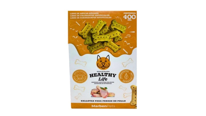 GALLETAS HEALTHY LIFE, SABOR POLLO. 400G.